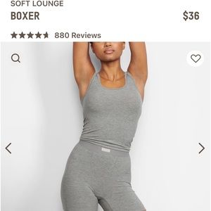 Skims Soft Lounge Boxer Heather Grey NWT